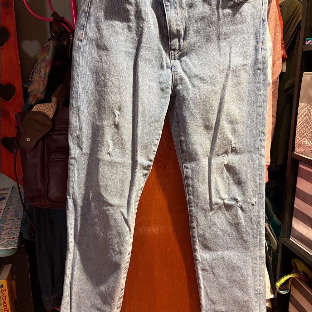 Altar'd State Light Blue Distressed Mom Jeans